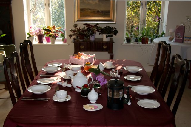 Our dinning room, ready for breakfast